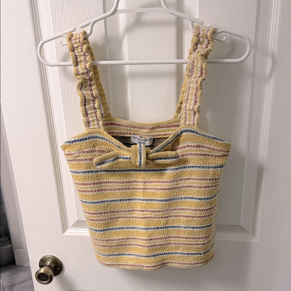 Striped Yellow, blue and Orange tank Top